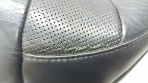 Tapițerie pernă scaun șofer pentru Jeep Cherokee KL 19-23, piele neagră, perforată, pentru ventilație, încălzită, piele crăpată, necesită curățare, element de fixare rupt
