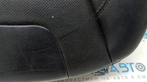 Tapițerie pernă scaun pasager Jeep Cherokee KL 19-23, piele neagră, perforată, pentru ventilație, încălzită, uzată, necesită curățare, suportul ventilatorului este rupt