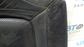 Tapițerie pernă scaun pasager Jeep Cherokee KL 19-23, piele neagră, perforată, pentru ventilație, încălzită, uzată, necesită curățare, suportul ventilatorului este rupt