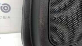 Ornament ușă, placă spate dreapta, Nissan Rogue 21-22, negru cu inserție din piele neagră, cotieră din piele, plafon maro, sub perdea, fără perdea, zgârieturi