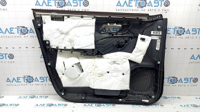 Ornament ușă, placă dreapta față, Nissan Rogue 21-22, negru cu inserție din piele neagră, cotieră din piele, plafon maro, cu strat protector, uzat