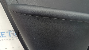 Обшивка двери карточка задняя левая Toyota Prius 50 Prime 17-22 черная, вставка кожа черная, подлокотник кожа черный, с кнопкой, с ручкой, царапины