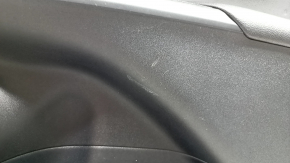 Ornament ușă, placă dreapta față, Toyota Prius 50 Prime 17-22, negru, inserție piele neagră, cotiera piele neagră, cu mâner, zgârieturi