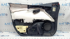Ornament ușă, placă dreapta față, Toyota Prius 50 Prime 17-22, negru, inserție piele neagră, cotiera piele neagră, cu mâner, zgârieturi