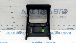 Накладка центральной консоли задняя Audi A4 B9 17-25 черная, под прикуриватель, 2 части, тычки, царапина