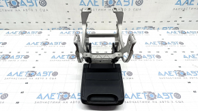 Подлокотник центральной консоли Audi A4 B9 20-25 кожа черная с серой строчкой, с кронштейном
