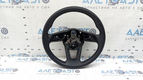 Руль голый Audi A4 B9 20-23 кожа, черный, без кнопок, без подрулевых лепестков, без накладки, с подогревом, царапины, потерт