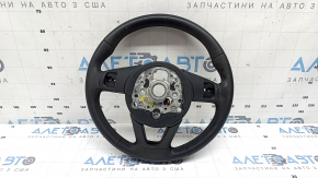 Руль голый Audi A4 B9 20-23 кожа, черный, без кнопок, без подрулевых лепестков, без накладки, с подогревом, царапины, потерт