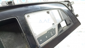Накладка центральной консоли с подстаканниками Audi A4 B9 20-25 черный глянец, с накладкой шифтера, царапины