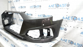 Бампер передний голый Audi A4 B9 20-24 под 2 парктроника, без заглушки буксир крюка, графит, сколы, царапины