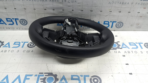 Volan din piele neagră pentru Tesla Model Y 20-25, încălzit, cu rupturi