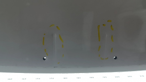 Бампер передний голый Tesla Model Y 20-25 под 6 парктроников, белый  PPSW, сколы, примят, отклеено крепление