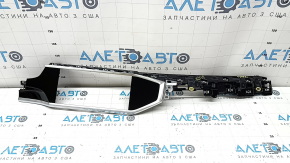 Ornament panou frontal, ramă monitor central, Audi Q3 83A 19-25, negru lucios cu crom, zgârieturi