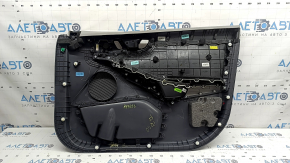 Ornamente ușă, stânga față, Hyundai Ioniq 17-19, negre cu gri deschis, cu cotieră, piele gri deschis, pentru memorie și tweeter, pentru Infinity Acoustics, uzate, pentru curățare chimică