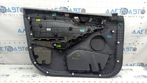Ornament ușă, placă dreapta față, Hyundai Ioniq 17-19, negru cu gri deschis, cu cotieră, piele gri deschis, sub tweeter, sub sistem Infinity Acoustics, uzat, curățabil chimic, lovitură