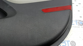 Ornament ușă, placă dreapta față, Hyundai Ioniq 17-19, negru cu gri deschis, cu cotieră, piele gri deschis, sub tweeter, sub sistem Infinity Acoustics, uzat, curățabil chimic, lovitură