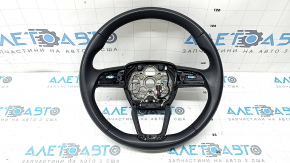 Volan Audi Q3 83A 19-25, piele neagră, cu încălzire și unitate de control, fără butoane, padele și ornamentele laterale, zgârieturi