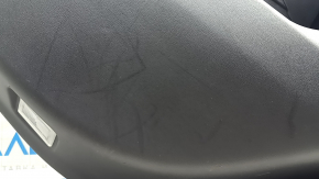 Ornament ușă, placă spate dreapta, Tesla Model Y 20-25, piele neagră, tip 1, cu iluminare din spate, ornamente mate, cu difuzor, cu inserție din piele întoarsă, cu comandă pentru ridicarea geamului, cu buton de deschidere a ușii, îndoită, zgârieturi