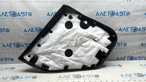 Ornament ușă, placă spate dreapta, Tesla Model Y 20-25, piele neagră, tip 1, cu iluminare din spate, ornamente mate, cu difuzor, cu inserție din piele întoarsă, cu comandă pentru ridicarea geamului, cu buton de deschidere a ușii, îndoită, zgârieturi