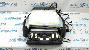 Обшивка подушки пассажирского сиденья Audi Q3 83A 19-23 S-Line, с подогревом, кожа черная, вставки алькантара, серая строчка, царапины