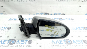 Oglindă laterală dreapta Hyundai Ioniq 17-19 12 pini, semnalizare, încălzită, memorie, BSM, argintie, ciobită