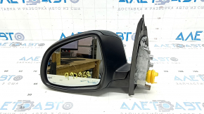 Зеркало боковое левое в сборе BMW X5 F15 14-18 5 пинов, поворотник, подогрев, автозатемнение, крепление структура, черный глянец