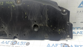 Защита переднего бампера Toyota Prius 50 16-18 затерта, надрывы