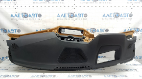 Торпедо передняя панель с AIRBAG BMW 3 G20 19-21 черная с коричневым COGNAC под проекцию, с решеткой динамика