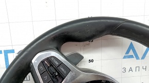 Volan fără accesorii BMW 3 G20 19-26, piele neagră cu încălzire, M Sport, cu butoane, padele, cablaj și motor vibrații, curățabil chimic, uzat