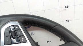 Volan fără accesorii BMW 3 G20 19-26, piele neagră cu încălzire, M Sport, cu butoane, padele, cablaj și motor vibrații, curățabil chimic, uzat