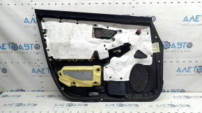 Обшивка двери карточка передняя правая Toyota Prius 30 12-15 черная, серая тканевая вставка, под химчистку, царапины