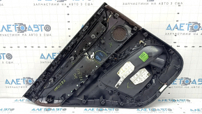 Ornamente ușă, placă portieră dreapta spate, BMW X5 F15 14-18, neagră, fără perdea, inserție și cotieră, piele Dakota Mokka maro, ornament din lemn lucios, cu iluminare din spate și mâner, bare de protecție