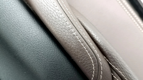 Ornamente ușă, placă portieră dreapta spate, BMW X5 F15 14-18, neagră, fără perdea, inserție și cotieră, piele Dakota Mokka maro, ornament din lemn lucios, cu iluminare din spate și mâner, bare de protecție