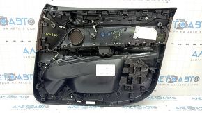 Ornamente ușă, placă portieră stânga față, BMW X5 F15 14-18, negru, inserție și cotieră, piele Dakota Mokka maro, ornamente din lemn lucios, cu mâner și ornamente, zgârieturi, lovitură, necesită curățare