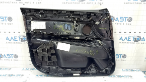 Ornamente ușă, placă portieră dreapta față, BMW X5 F15 14-18, neagră, inserție și cotieră, piele Dakota Mokka maro, ornamente din lemn lucios, cu mâner și suprapuneri, lovituri, mâner crăpat