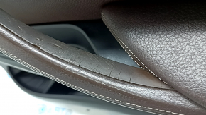 Ornamente ușă, placă portieră dreapta față, BMW X5 F15 14-18, neagră, inserție și cotieră, piele Dakota Mokka maro, ornamente din lemn lucios, cu mâner și suprapuneri, lovituri, mâner crăpat