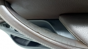 Ornamente ușă, placă portieră dreapta față, BMW X5 F15 14-18, neagră, inserție și cotieră, piele Dakota Mokka maro, ornamente din lemn lucios, cu mâner și suprapuneri, lovituri, mâner crăpat