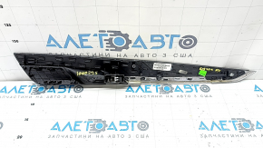 Bandă decorativă ușă, placă spate stânga, BMW X5 F15 14-18, cromată, cu dop, luciu lemn închis, uzată