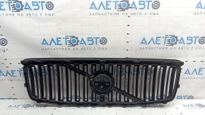 Решетка радиатора grill со значком Volvo XC90 16-19 черная, обрамление хром, под камеру