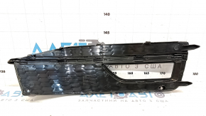 Решетка переднего бампера левая Audi A4 B8 13-16 S-line, сдвоенный хром молдинг