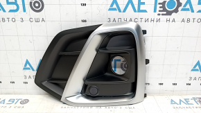 Решетка переднего бампера левая Audi Q5 80A 21-25 черный мат с хромом, S-Line, под радар и парктроник