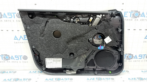 Ornament ușă, placă dreapta față, Audi A6 C7 12-18, piele neagră, inserție și cotieră, piele neagră, cu mâner, BOSE, cu iluminare din spate