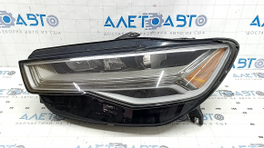 Ansamblu far stânga față Audi A6 C7 16-18 rest LED, nisip, ciobire, LED îngălbenire