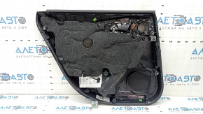 Ornamente ușă, placă spate dreapta, Audi A6 C7 12-18, piele neagră, sub cortină, inserție și cotieră, piele neagră, cu mâner, BOSE, cu iluminare din spate