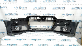 Bara față neaderentă Audi A6 C7 16-16, rest pentru senzori de parcare, argintie, în folie, crăpături, lovituri, zgârieturi, grile și elemente de fixare rupte