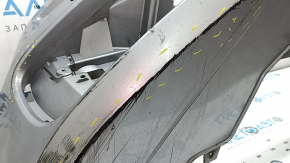 Bara față neaderentă Audi A6 C7 16-16, rest pentru senzori de parcare, argintie, în folie, crăpături, lovituri, zgârieturi, grile și elemente de fixare rupte