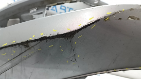 Bara față neaderentă Audi A6 C7 16-16, rest pentru senzori de parcare, argintie, în folie, crăpături, lovituri, zgârieturi, grile și elemente de fixare rupte