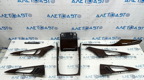 Set panouri decorative interioare pentru Audi A6 C7 12-18, aspect lemn, gri-maro, memorie șofer, "quattro", zgârieturi