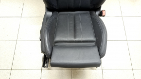 Scaun pasager Audi Q5 80A 21-24 cu airbag, electric, încălzit, piele neagră cu cusături gri, perforație