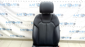Scaun pasager Audi Q5 80A 21-24 cu airbag, electric, încălzit, piele neagră cu cusături gri, perforație